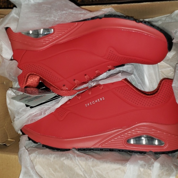 Skechers Shoes - Rare sketcher's safety shoes all red